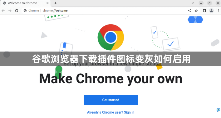 谷歌浏览器下载插件图标变灰如何启用1
